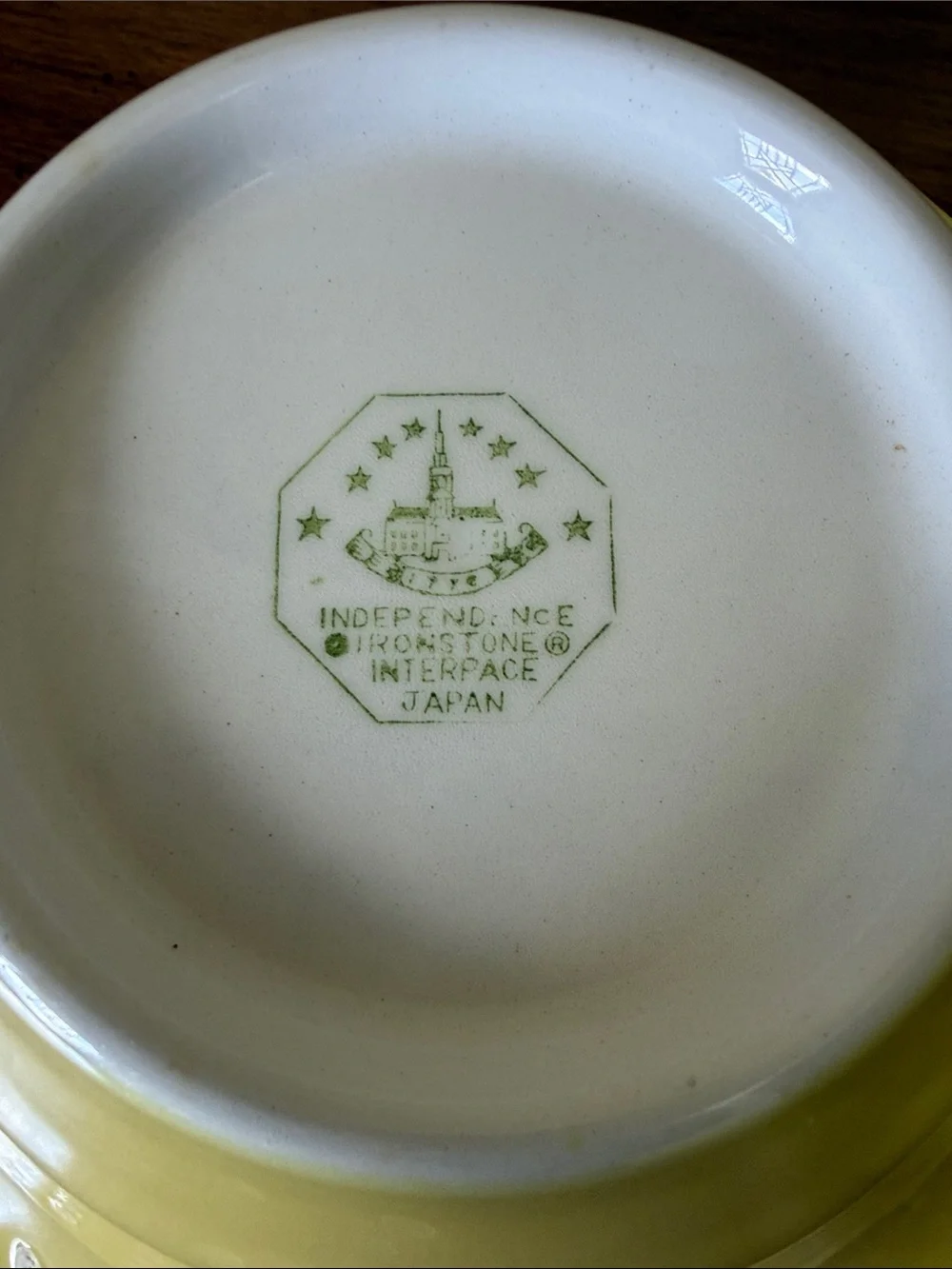 Independence Ironstone Japan Octagonal Serving Bowls - Yellow